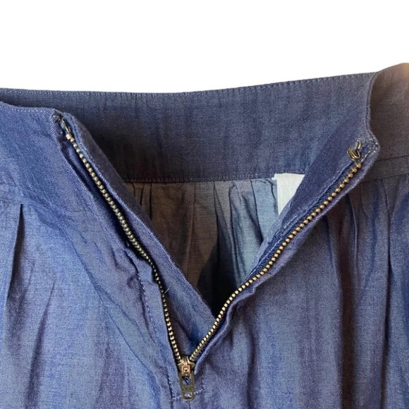 J. Crew Factory Blue Pleated Skirt with  Pockets 6 - Picture 5 of 8